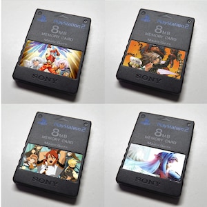 Custom Namco RPGs (.hack, .hack//G.U., Tales of Series, Xenosaga) PlayStation 2 (PS2) Memory Card Stickers