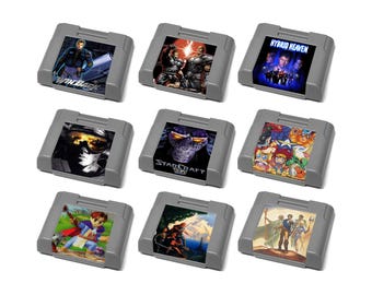 Custom Misc All-Stars (StarCraft, Quest 64, Ogre Battle) Nintendo 64 (N64) Memory Card and Rumble Pak Stickers - Catalog #5