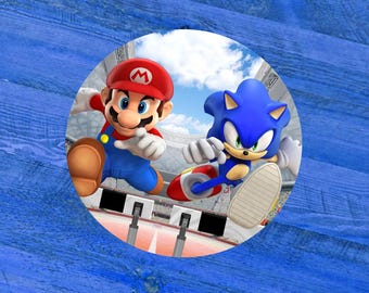 Anpassade diverse Sonic the Hedgehog (OS, Riders, Racing, Retro) 3 tum runda klistermärken