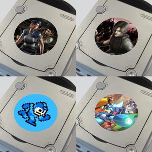 Custom Resident Evil, Mega Man, and Viewtiful Joe Nintendo GameCube Console Jewel Stickers