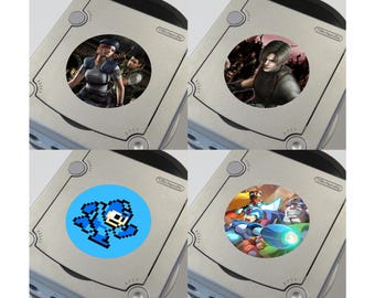 Custom Resident Evil, Mega Man, and Viewtiful Joe Nintendo GameCube Console Jewel Stickers