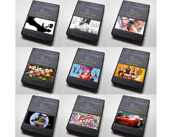 Custom Misc SEGA (Yakuza, Super Monkey Ball, Space Channel 5, Crazy Taxi, Shinobi, Puyo, Outrun) PlayStation 2 (PS2) Memory Card Stickers