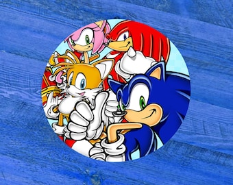 Anpassade handhållna Sonic the Hedgehog-spel (Sonic Advance, Battle, Rush, Rivals, Game Gear, Sonic 4, Sonic Colors) 7,5 cm runda klistermärken