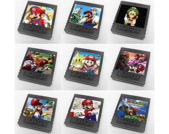 Custom Super Mario Sunshine, Luigi's Mansion, Mario Kart / Party / Golf / DDR Strikers Nintendo GameCube Memory Card Stickers - You Pick!