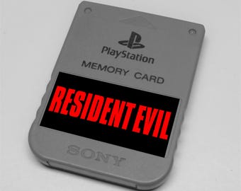 Custom Resident Evil Series Logos -  PlayStation Memory Card Stickers - You Pick!