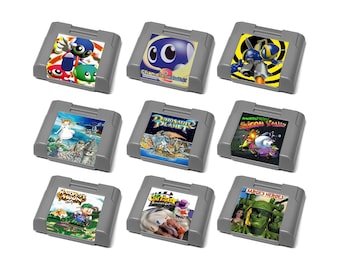 Custom Misc All-Stars (Chameleon Twist, Dinosaur Planet, Harvest Moon) Nintendo 64 (N64) Memory Card and Rumble Pak Stickers - Catalog #2