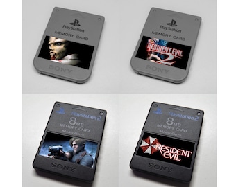 Custom Resident Evil PlayStation Memory Card Stickers - You Pick!