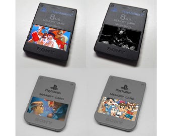 Custom Street Fighter (Alpha, EX, Third Strike, Puzzle Fighter, Fighting Evolution) PlayStation (PS1 and PS2) Memory Card Stickers