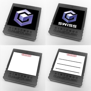 Custom GameCube Logo, Swiss, Blank, and Notes Nintendo GameCube Memory Card Stickers