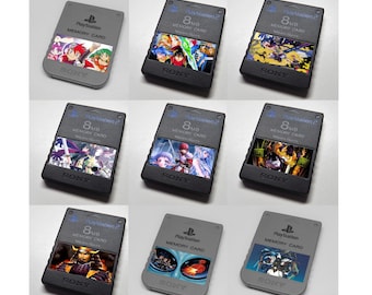 Custom Misc RPGs (Grandia, Disgaea, Ys, Kessen, X-COM, Phantom Brave) PlayStation Memory Card Stickers - Catalog #2