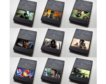 Custom Misc Ubisoft (Splinter Cell, Prince of Persia, Rayman) PlayStation 2 (PS2) Memory Card Stickers - You Pick!