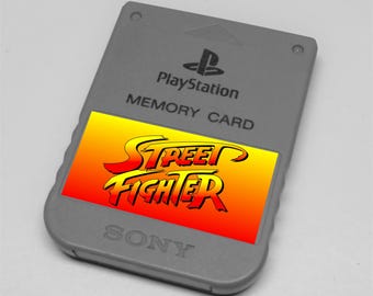 Custom Capcom Series Logos (Mega Man, Street Fighter, Okami) PlayStation Memory Card Stickers