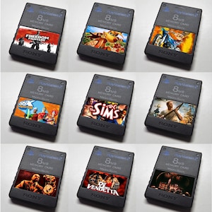 Custom EA (Ty the Tasmanian Tiger, SSX, The Sims, Medal of Honor, Def Jam) PlayStation 2 (PS2) Memory Card Stickers - You Pick!