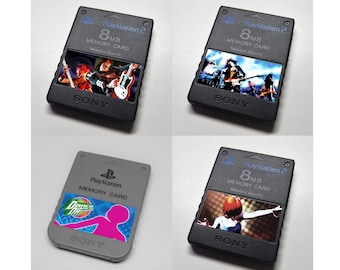 Custom Misc Music Games (Guitar Hero, Rock Band, Dance Dance Revolution, Guitaroo Man) PlayStation 2 (PS2) Memory Card Stickers - You Pick!