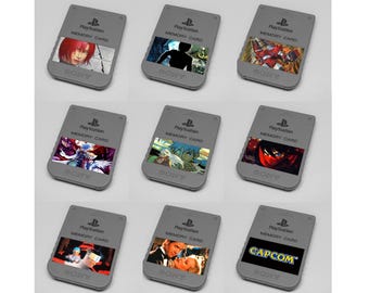 Custom Misc Capcom PlayStation 1 (PS1) Memory Card Stickers - You Pick!