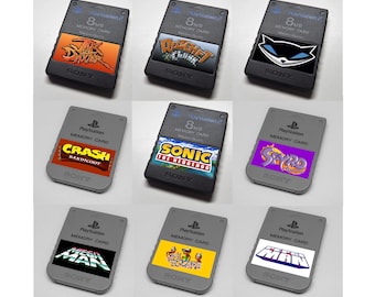 Custom Platformers (Sonic, Crash, Spyro, Ratchet, ect.) PlayStation Memory Card Stickers - You Pick!