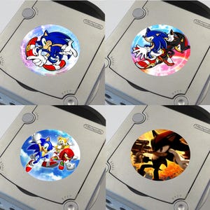 Custom Sonic Sonic The Hedgehog (Sonic Adventure, Heroes, Shadow, Mega and Gems Collection, Riders) Nintendo GameCube Console Jewel Stickers