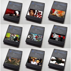 Custom Misc Capcom (Devil May Cry, Onimusha, Okami, Maximo, Viewtiful Joe, Monster Hunter, God Hand) PlayStation 2 PS2 Memory Card Stickers