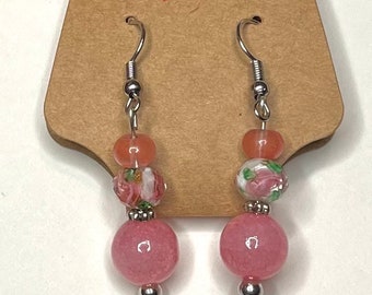 rosy dainty earrings