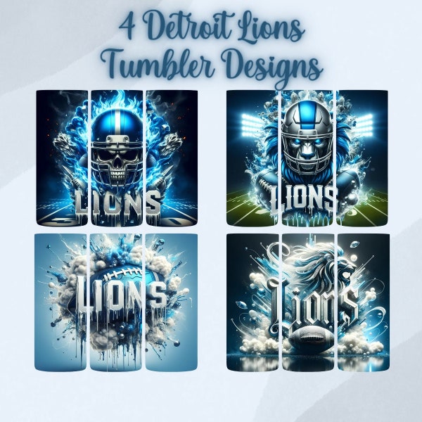 NFL Lions 20oz Tumbler Sublimation Design Bundle