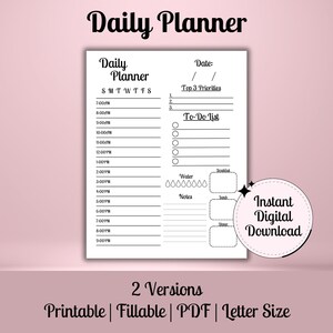 Minimalist Blank Daily Planner Printable