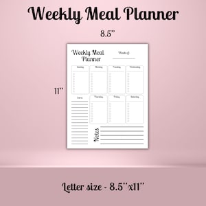 Printable Weekly Meal Planner - Etsy