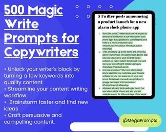 500 Canva-Ready Content Prompts for Copywriters | Captivating Prompts for Social Media Content Writers | Email Copy