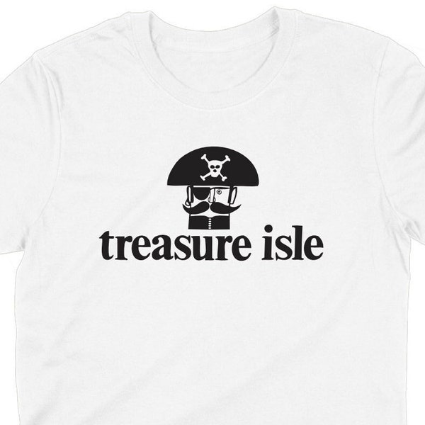 Treasure Isle Pirate T-Shirt - SIZE 2XL - Screen Printed By Hand, Ska, Mod, Scooter, Vespa, Lambretta, Trojan, 45, Reggae, Rare