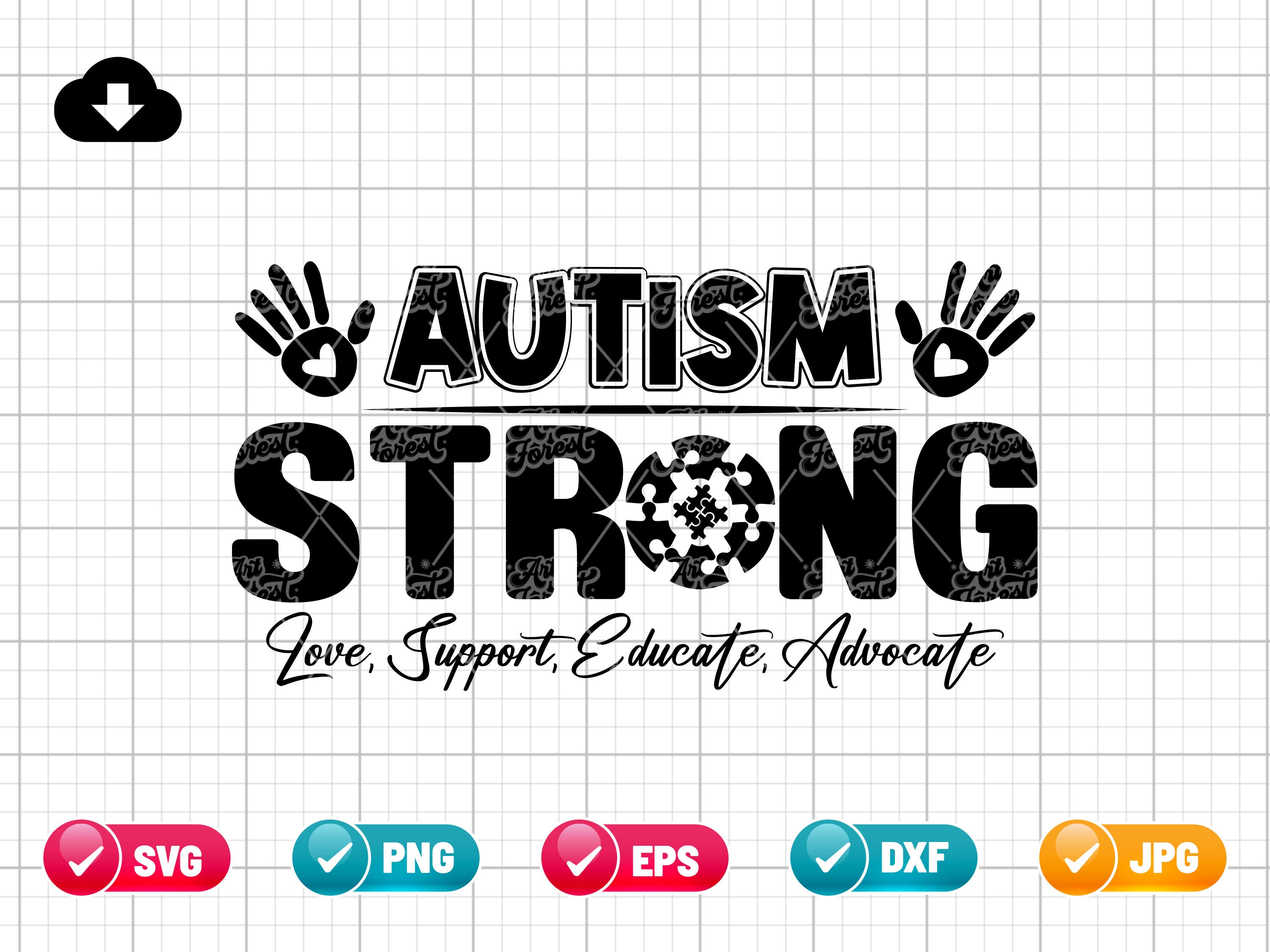 Autism Strong SVG PNG EPS | Autism Awareness Png | Autism Love | Autism ...