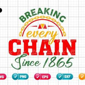 Breaking Every Chain Since 1865 SVG EPS PNG | Juneteenth Svg | Black History Svg | Black woman Gifts Svg | Cut File Instant Download