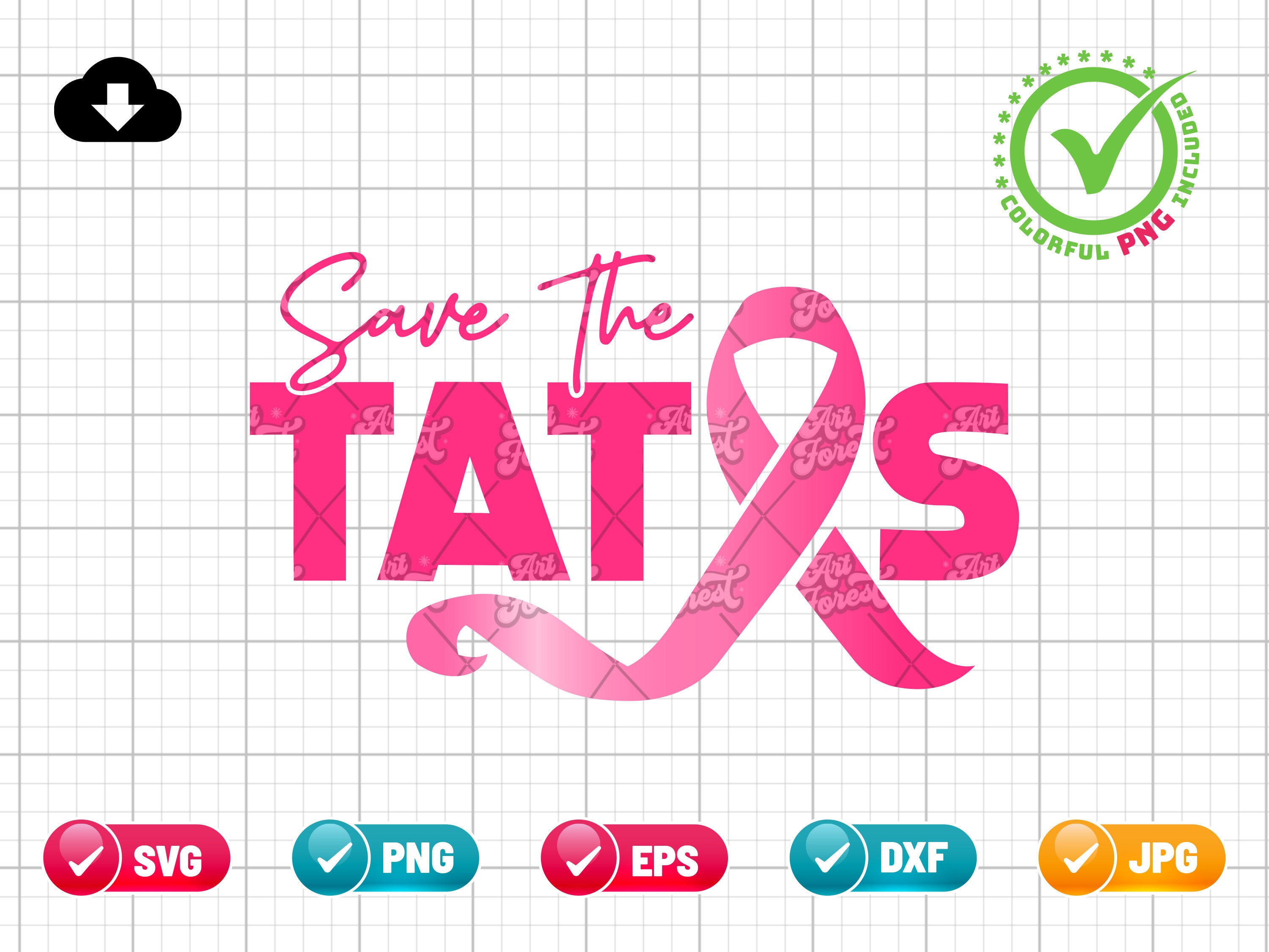 Save the Tatas SVG PNG EPS | Breast Cancer Awareness Shirt | Breast ...