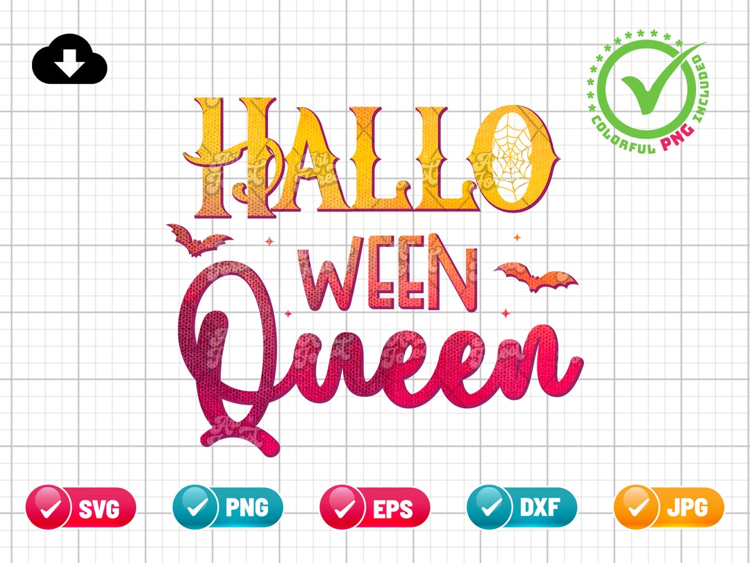 Halloween Queen SVG PNG EPS Halloween Svg Halloween Girl Etsy