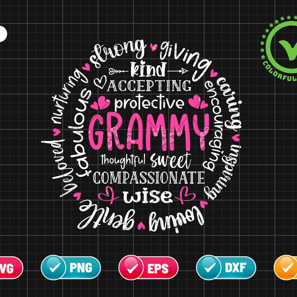 Grammy SVG PNG EPS | Grammy Definition Svg | Grandma Svg | Grandmother Svg | Nana Svg | Blessed Grammy Svg | Cricut File Digital Download
