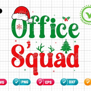 Office Squad SVG PNG EPS | Christmas Svg | Office Team Svg | Santa Hat Svg | Deer Svg | Christmas Tree Svg | Png & Cut File Digital Download