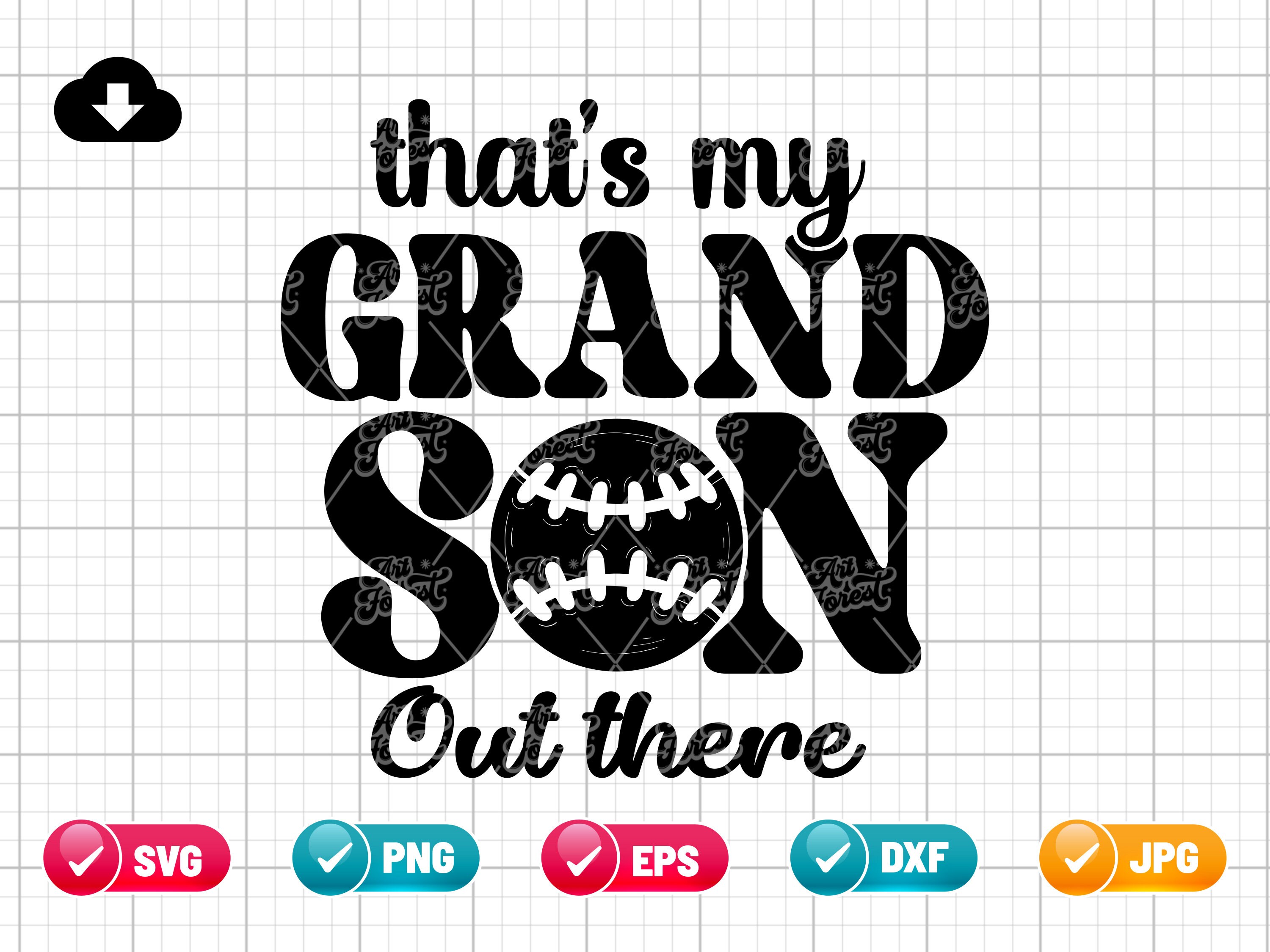 Thats My Grandson Out There SVG PNG EPS | Baseball Svg | Grandparents ...