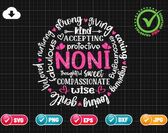 Noni SVG PNG EPS | Noni Definition Svg | Grandma Svg  | Grandmother Svg | Nana Svg | Blessed Noni Svg | Png & Cricut File Digital Download