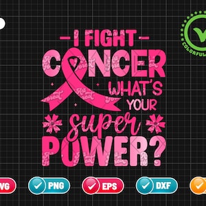 Lucho contra el cáncer ¿Cuál es tu superpoder? SVG PNG EPS / Lucha contra el cáncer / Sobreviviente de cáncer / Concientización sobre el cáncer / Archivo Png y Cricut Descarga digital