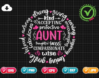 Aunt SVG PNG EPS | Aunt Definition Svg | Auntie Svg | Family Svg | Gifts for Aunt | Blessed Aunt Svg | Png & Cricut File Digital Download