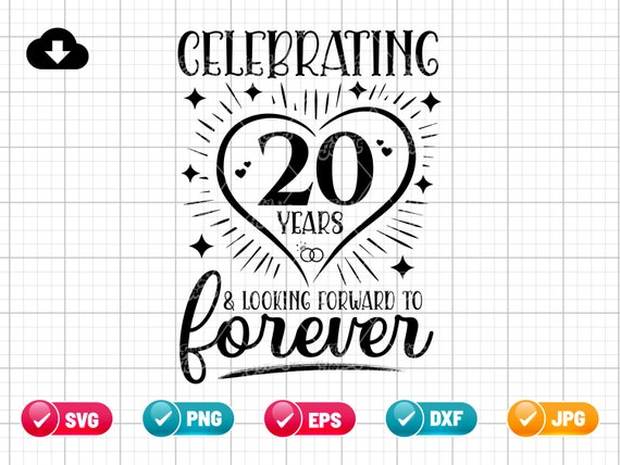 20th Marriage Anniversary SVG EPS PNG | Looking Forward to