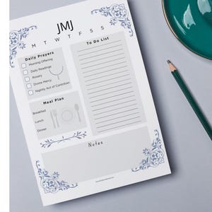Catholic Daily To-Do List Notepad: Prayer & Meal Planner (50 Pages) Bild 1