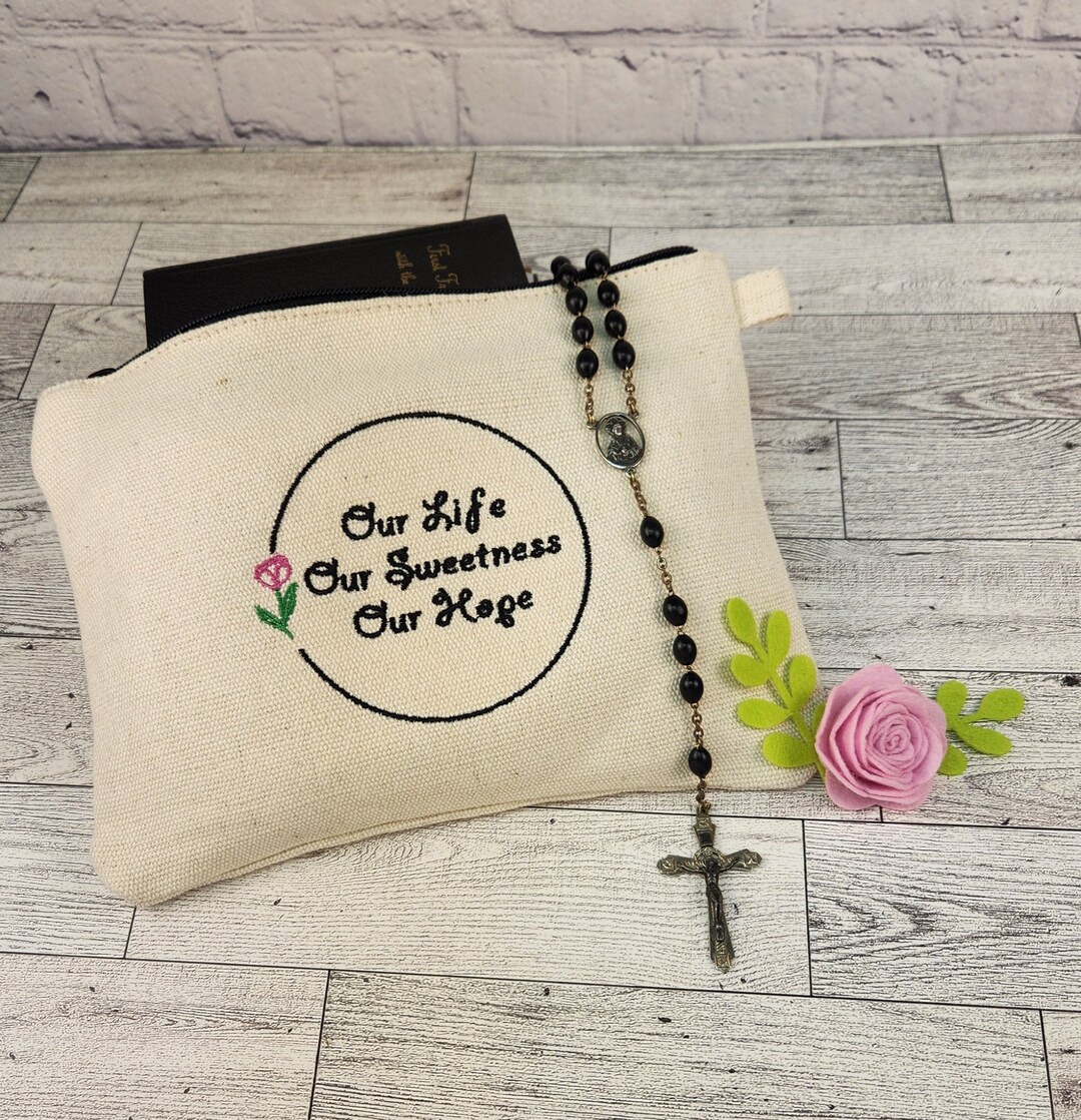 Embroidered Rosary Pouch: Marian Catholic Veil Bag - Etsy