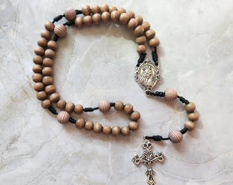 Handmade Wooden Rosary: Ornate Crucifix