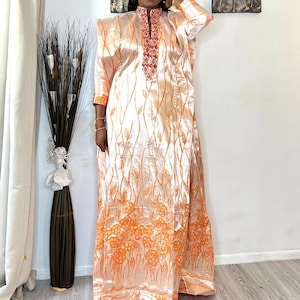 Mouna Dress - Brocade dress with beaded neckline - Nigerian dress  bubu - boubou dress  -  kaftan - summer dress african