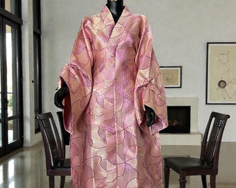 Brocade Kaftan Dress with Headtie, Adjustable Fit