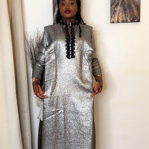 Mouna bubu - Brocade dress with beaded neckline - Nigerian dress  bubu - boubou dress  -  kaftan -
