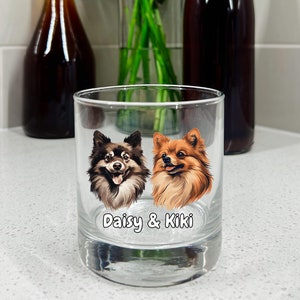 Custom Pomeranian Whiskey Glass, Personalized Rocks Glass for Pomeranian Owners, Dog Dad Gift, Custom Pet Glass, Pomeranian Barware