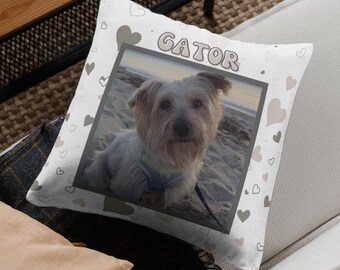 Custom Pet Pillow, Dog Throw Pillow With Photo, Dog Mom Gift, Pet Portrait, Gift For Daughter, Pet memorial, Custom Cat Pillow, Pet Photos