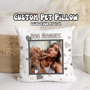 Custom Pet Pillow, Dog Throw Pillow With Photo, Dog Mom Gift, Pet Portrait, Gift For Daughter, Pet memorial, Custom Cat Pillow, Pet Photos