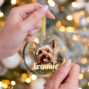 Personalized Yorkie Ornament, Custom Dog Ornament, Holiday Decor, Gift For Yorkie Mom, Yorkiepoo Ornament, Rescue Dog Ornament, Pet Memorial