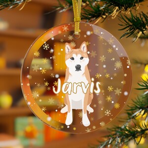 Personalized Shiba Inu Ornament, Custom Dog Ornament, Holiday Decor Custom Shiba Inu Mom Gift, Pet Christmas Ornament, Dogs First Christmas